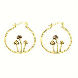 Mushroom hoop earrings N1100